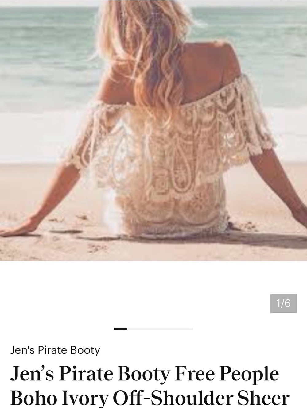 Jen’s Pirate Booty for Free People Ivory Lace Overlay Blouse